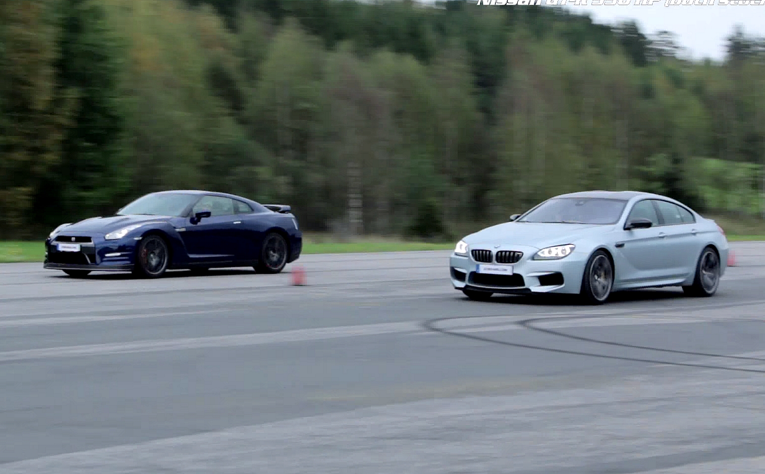 BMW M6 Gran Coupe se pomeri z Nissanom GT-R